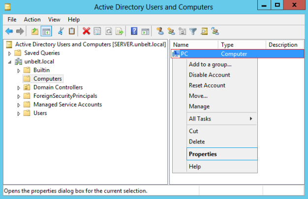 Active Directory Computer Properties