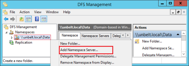 DFS Add New Namespace Server